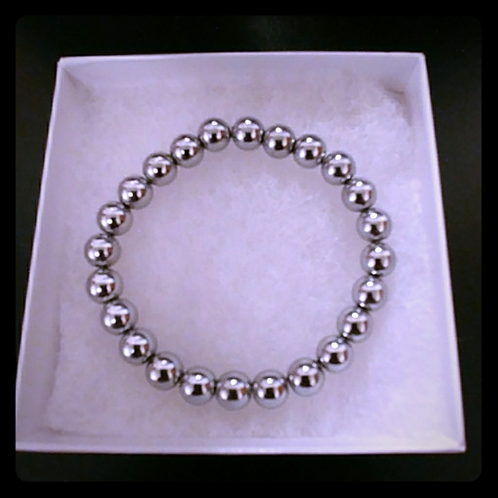 Silver Hematite Stone Bracelet